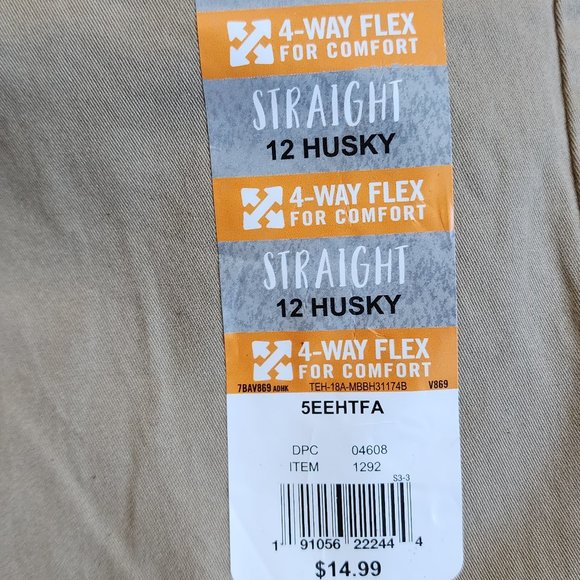 NWT Wrangler Straight 4-Way Flex Chino Pants Size 12 Husky - Picture 5 of 16